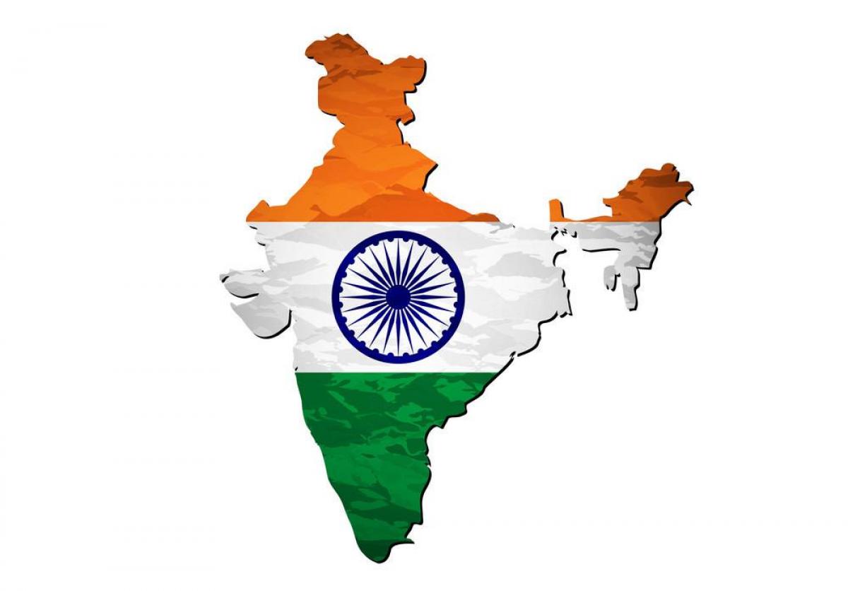 Mappa Bandiera dell'India
