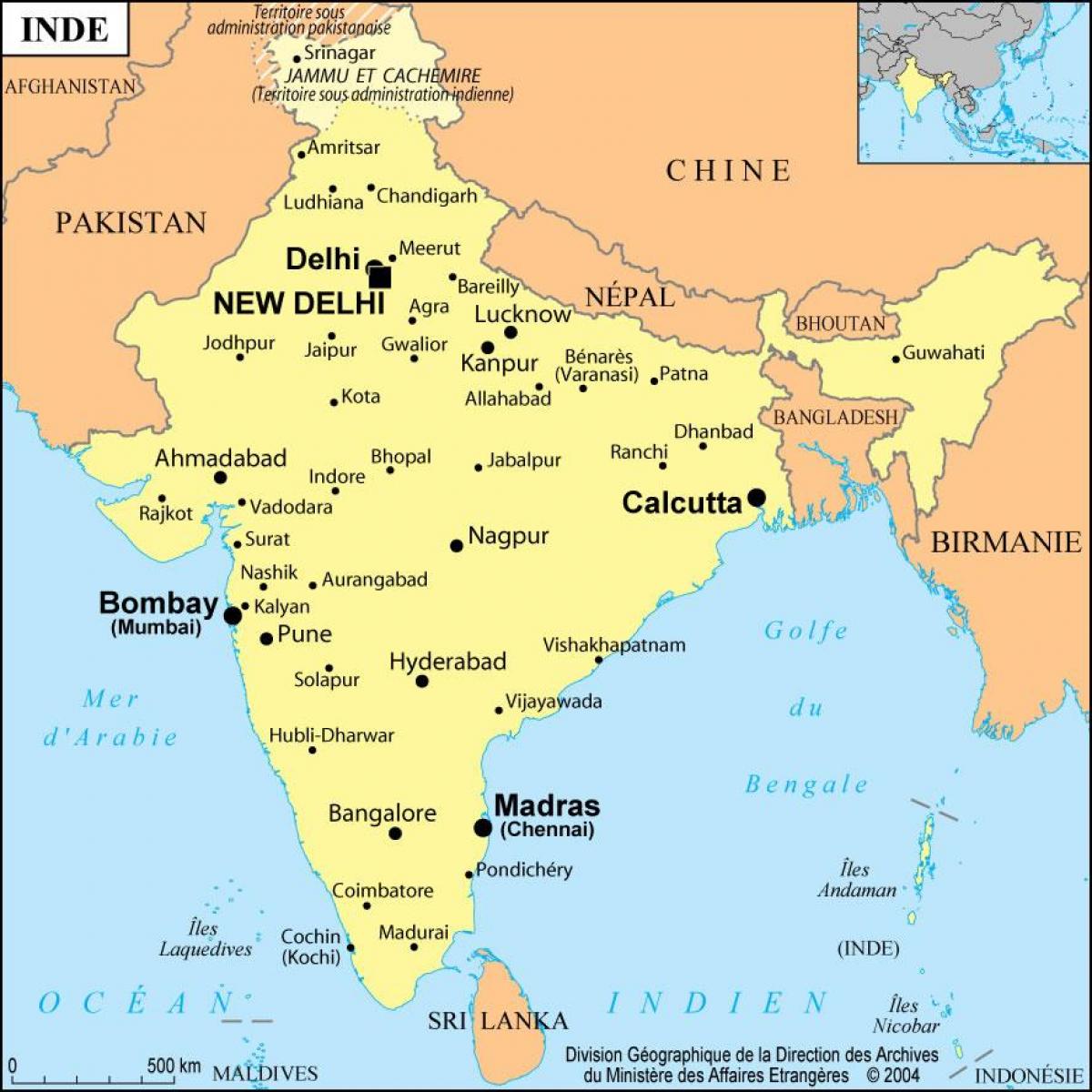 Mappa della città di India
