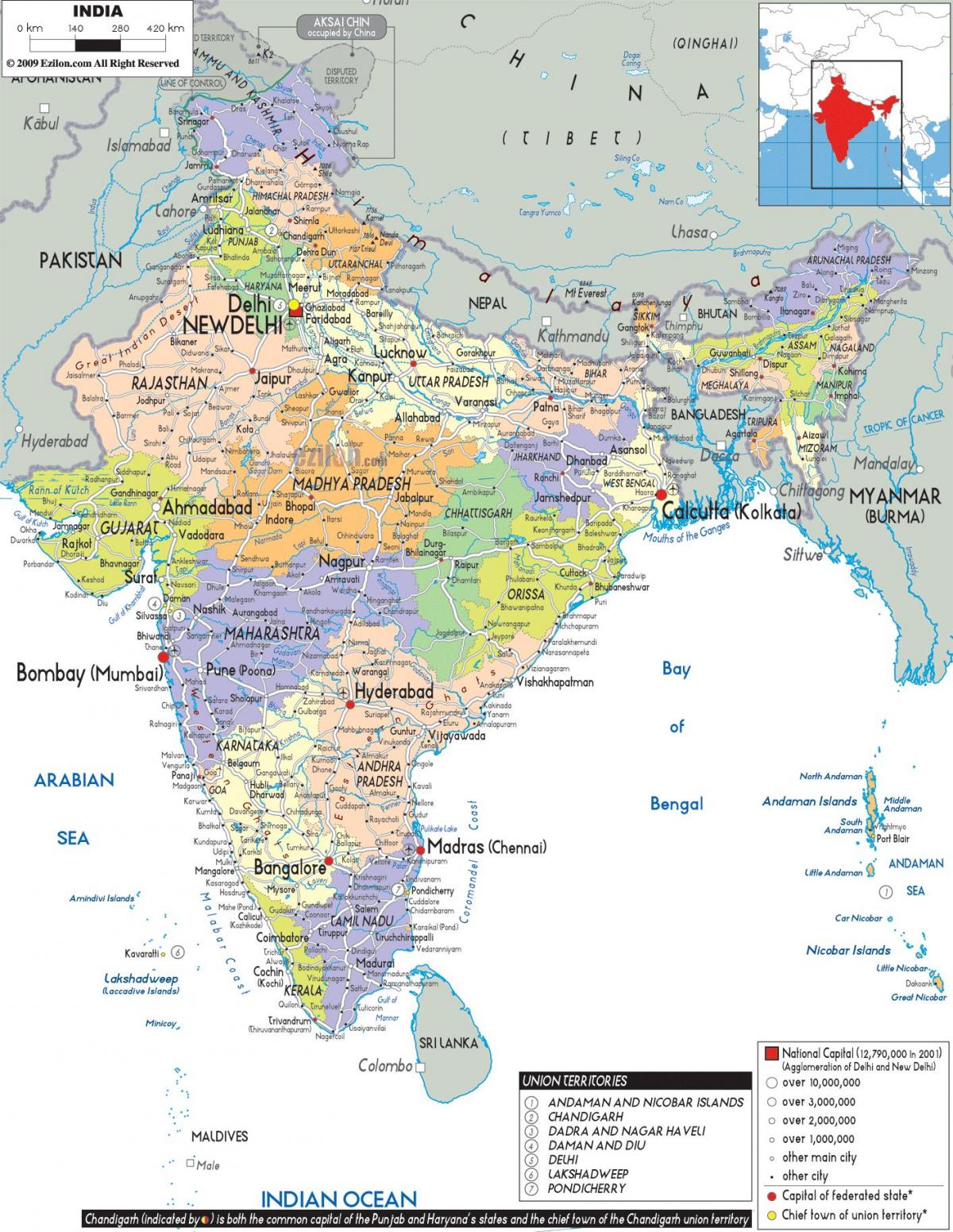Grande mappa di India